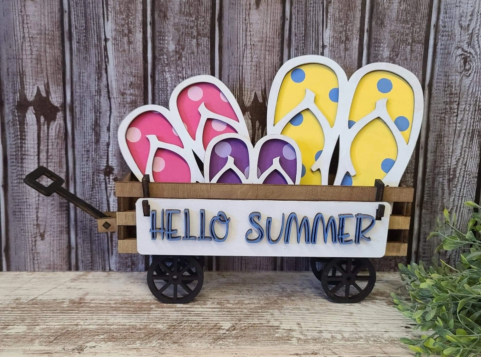 Carnaval Flip Flops Hello summer wagon insert