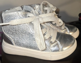 Silver metallic boots - Shoes:           8 (Toddler) Hook Boots