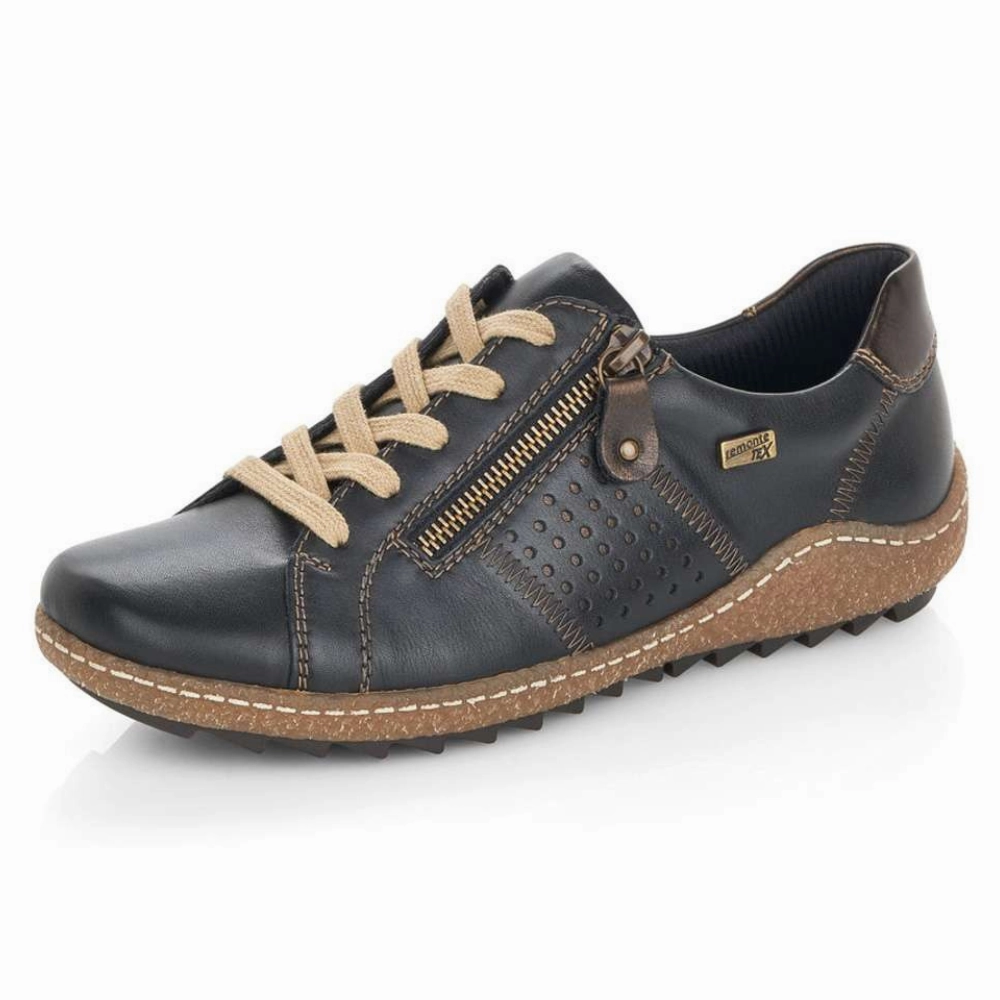 Walter Hagen Casual Golf Shoes Remonte Liv 17 Black Combi Leather Sneaker (Women's)