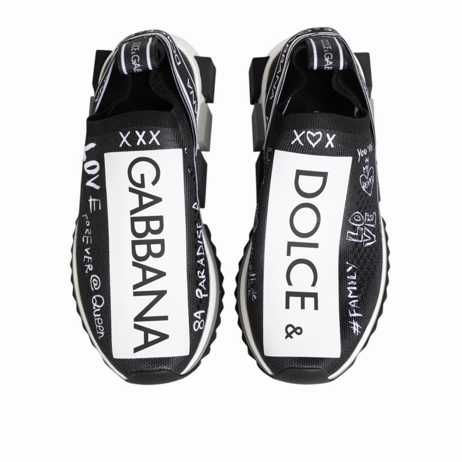 Dolce & Gabbana Black White Sorrento Low Top Sneakers Shoes 70 Sneakers