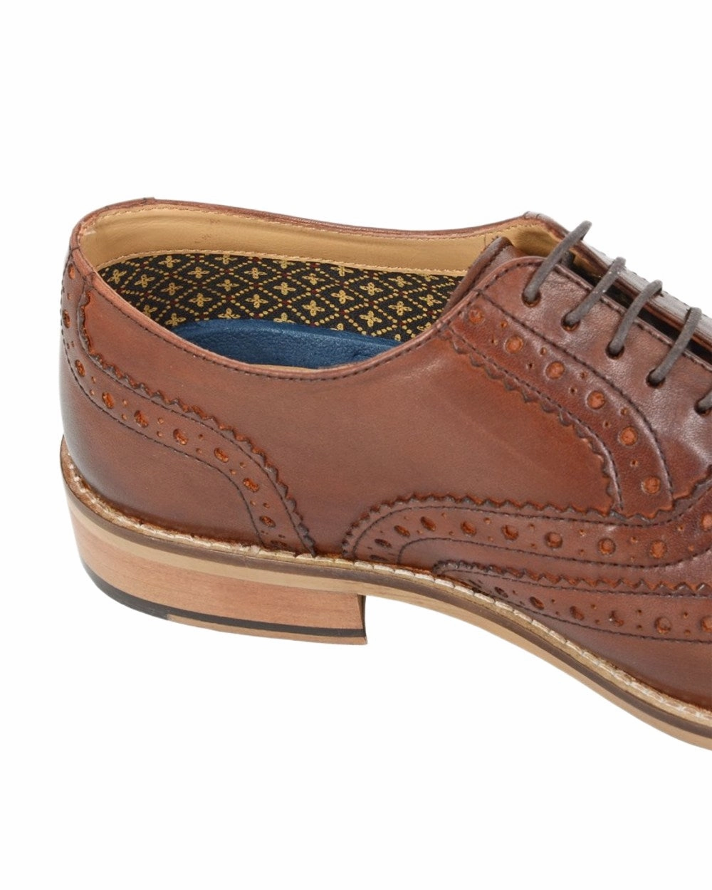 Roamers Mens 5 Eyelet Oxford Brogue Shoes Big Casual Shoes