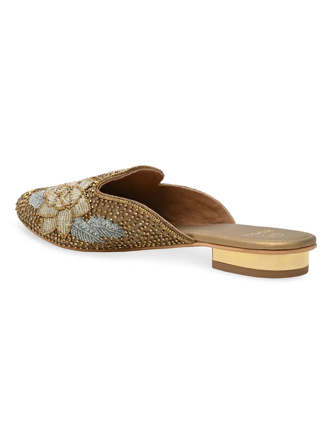 Running Shoes For Flat Feet And Overpronation Rocia By Regal Antique Gold Women Hand Embroidered Mules