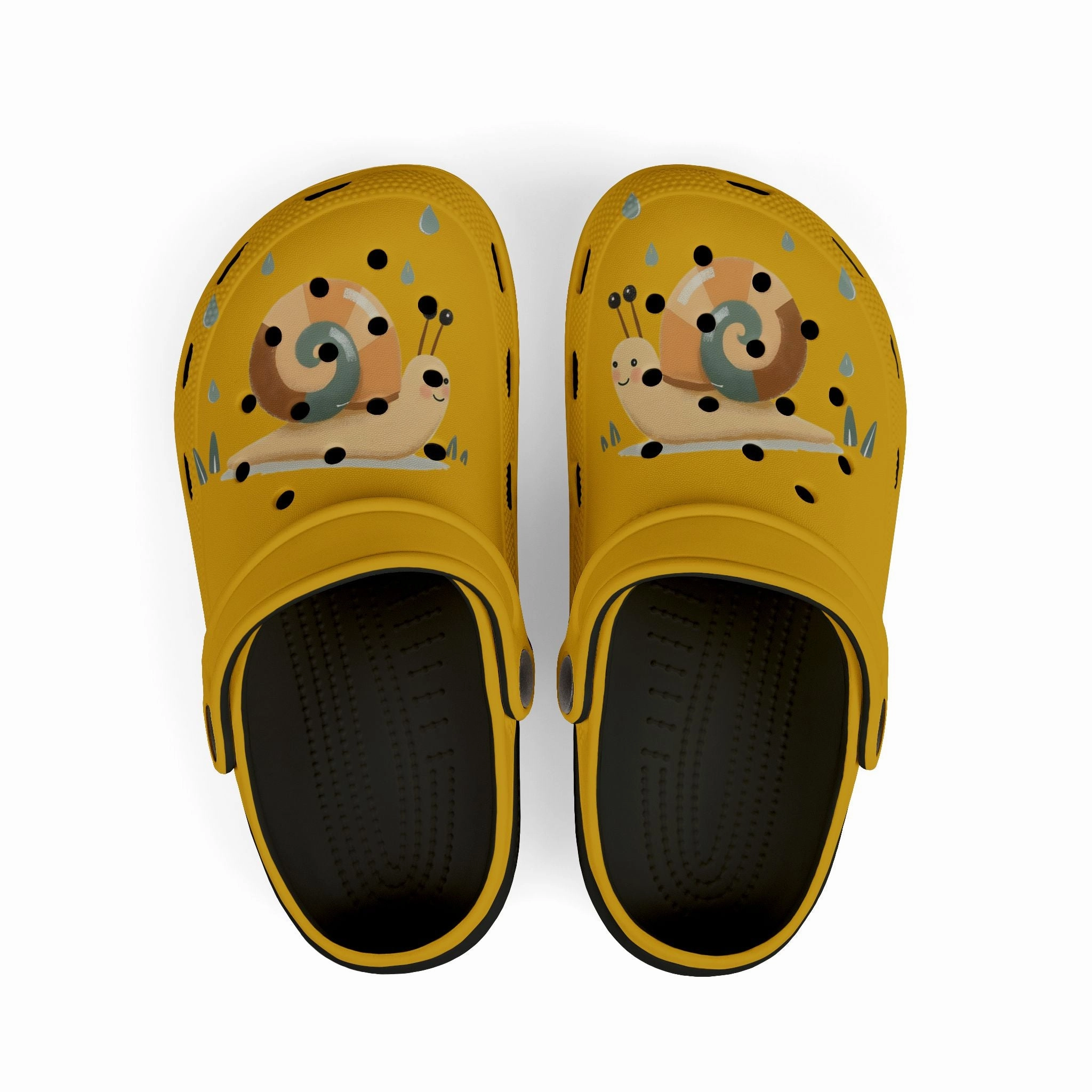 Stiffest Climbing Shoes Snail-Themed Kid's EVA Foam Clogs, Cute Yellow Clogs for Kids, Lightweight Summer Footwear, Fun Garden Accessories, Perfect for Playtime
