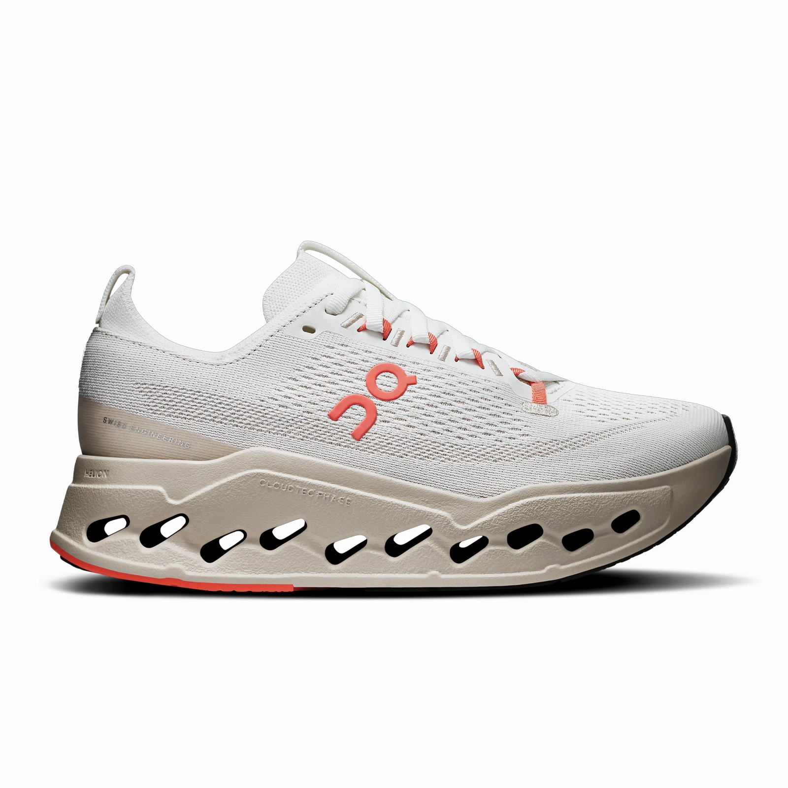 On Running Cloudsurfer Max Running Shoe (Women) - Ivory/Salmon Running Shoes With Strong Arch Support
