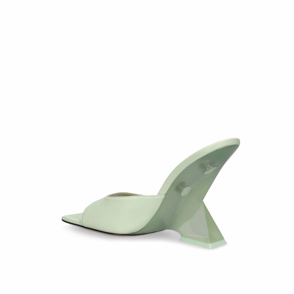 The Attico Green Calfskin Platform Sandals Good Running Shoes For Beginners