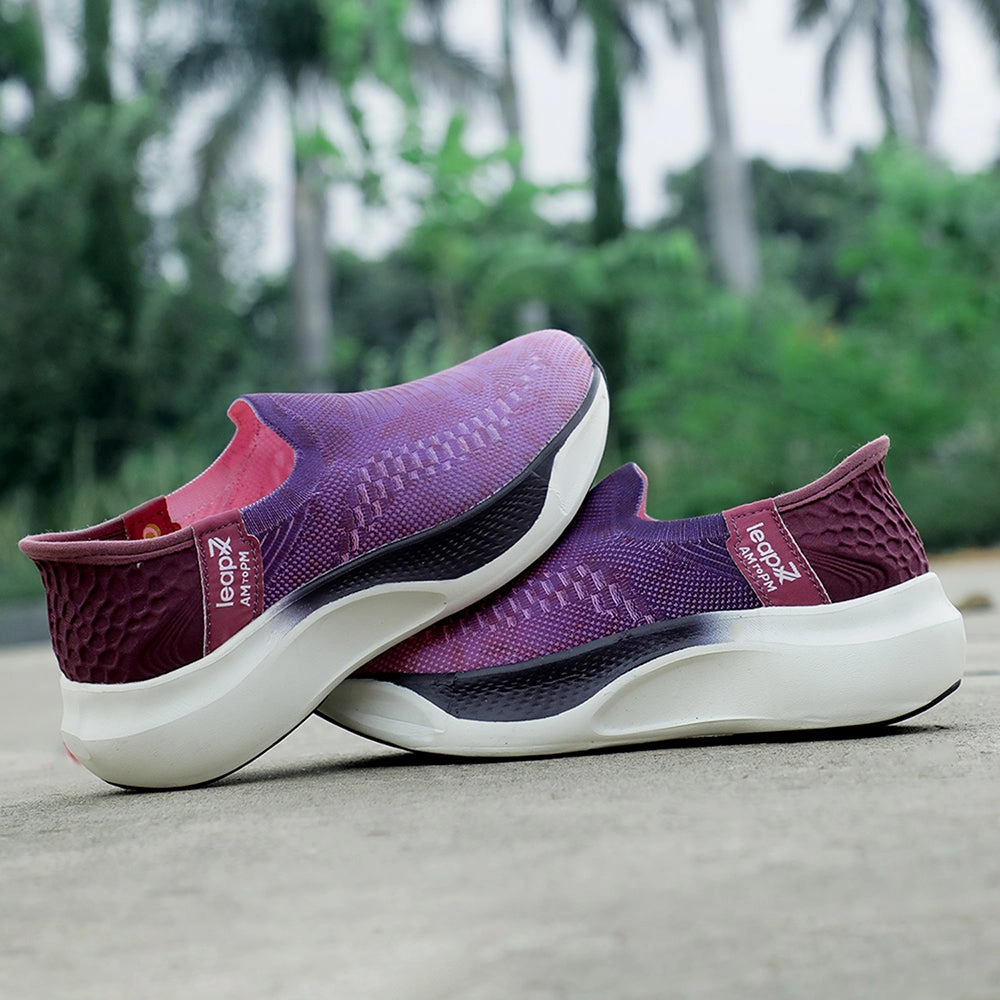 3d Printed Running Shoes Leap7x Sports Purple Walking Shoes For Women EAZYGO-5L By Liberty
