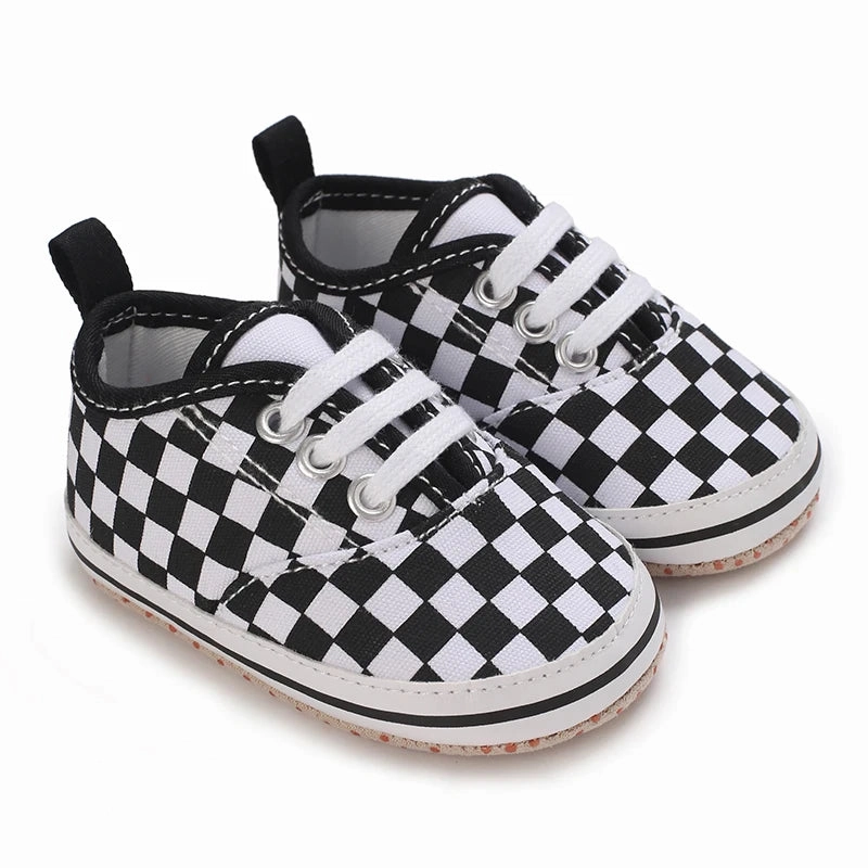 Anti-slip Soft Plaid Unisex Canvas Sneakers Street Wear Sneakers