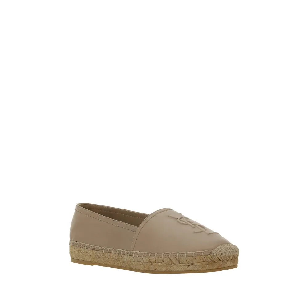 Saint Laurent Brown Lamb Ovis Aries Aries Espadrilles Shoe Flats In Spanish