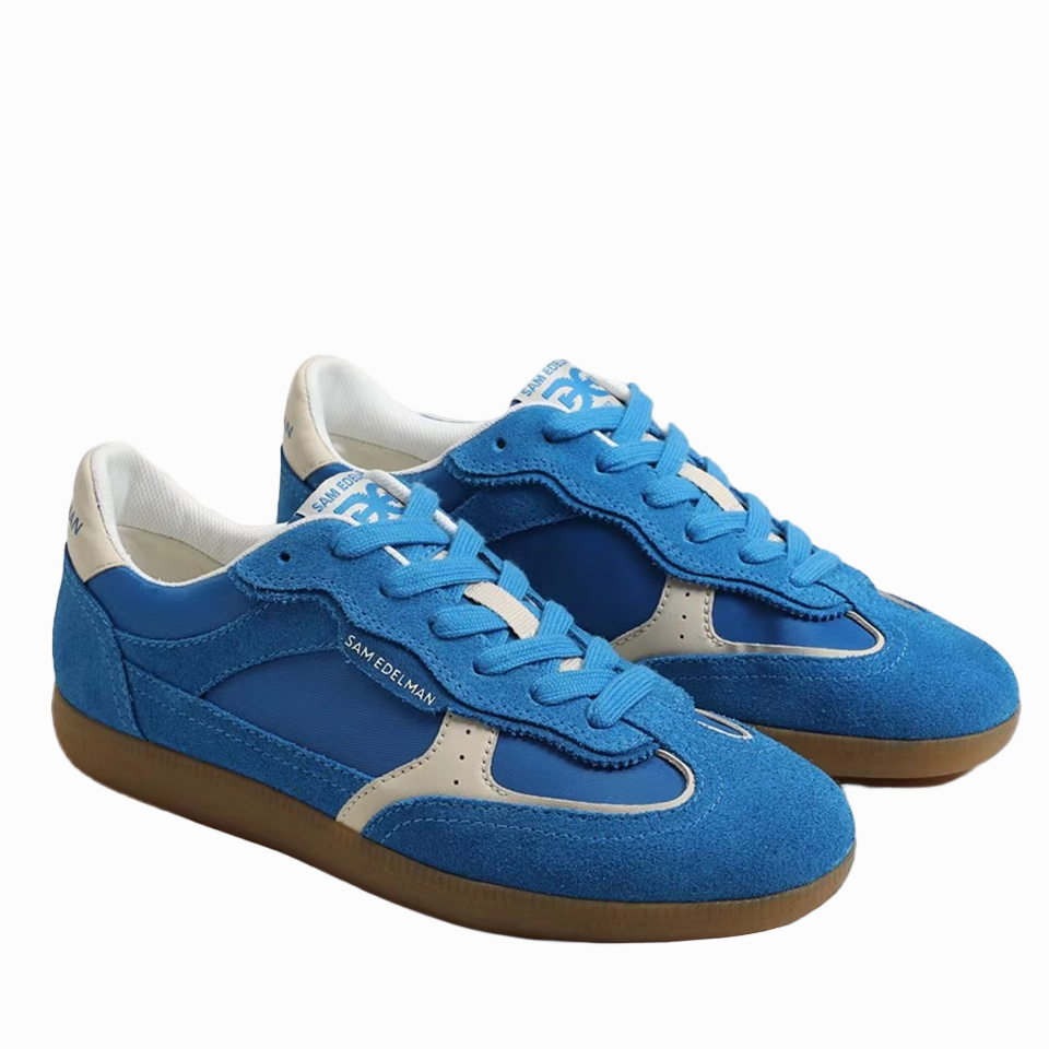 Sam Edelman Women's Kallen Sneaker | Splash Blue Suede Mens Selmen - Enago Hiking
