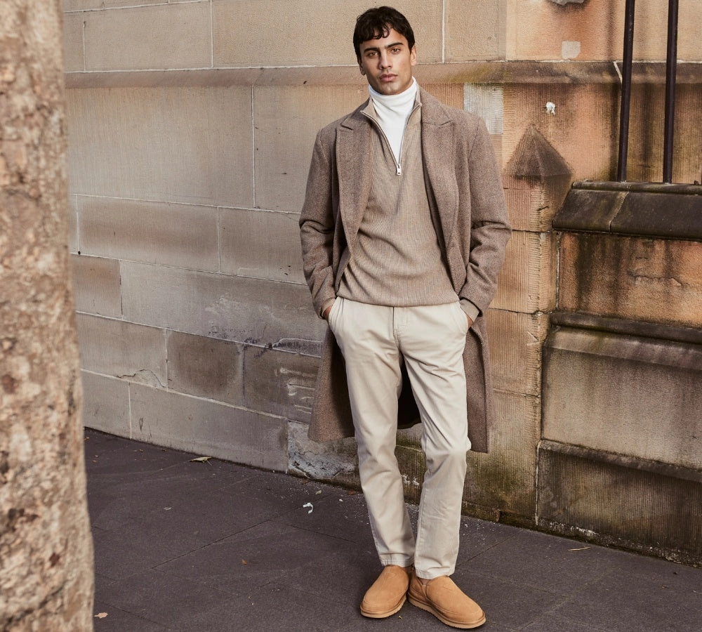 Slides Size 5 AUSTRALIAN SHEPHERD UGG Slippers Men Sheepskin Wool Ankle Porter