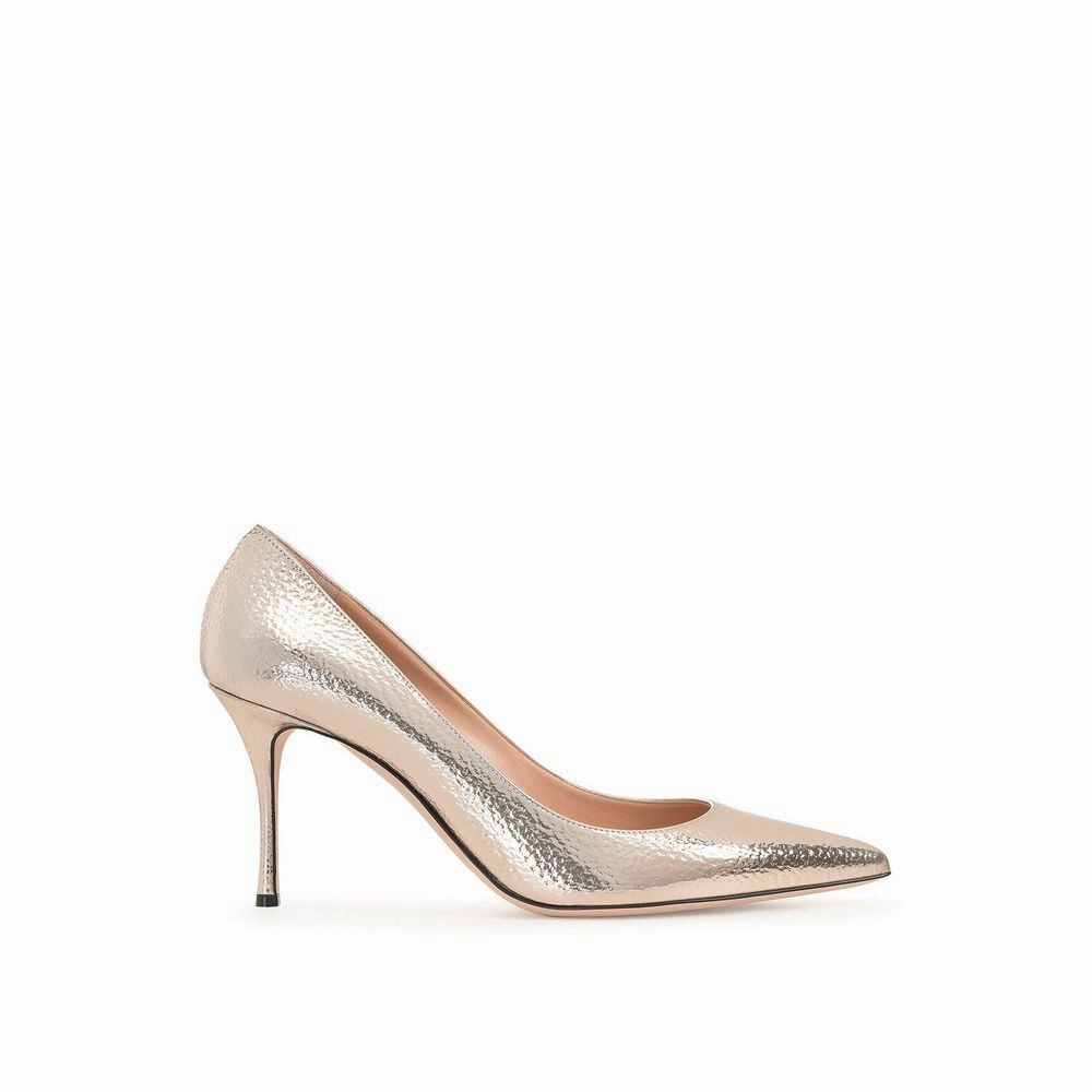 Running Shoes On Clearance Sergio Rossi Rose Gold Calfskin High Heel Pumps