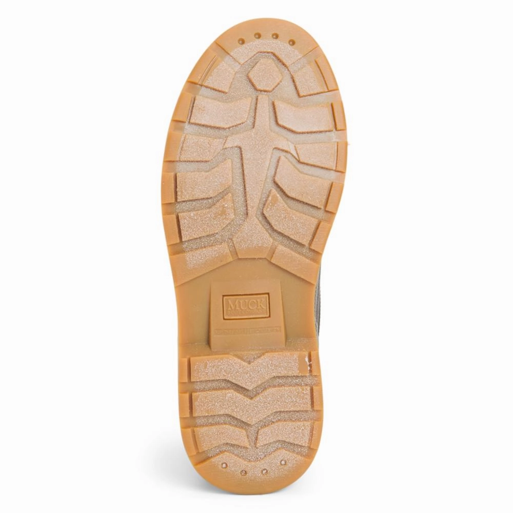 Waterproof Shoes For Canoeing Muck Footwear Women ORIGINALS LEATHER DUCK LACE TAN/DKBROWNLEATHER