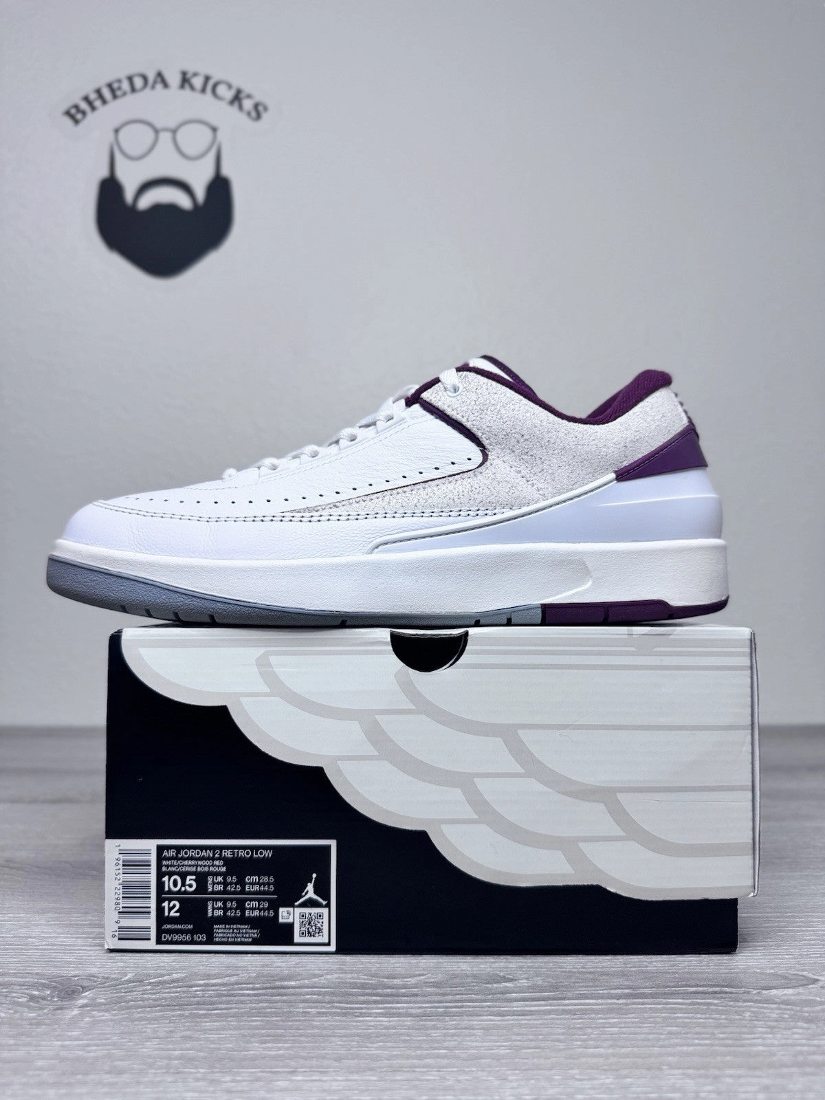 Size 10.5 - Nike Air Jordan 2 Retro Low Cherrywood DV9956103 Preowned Asics Best Cushion Shoe