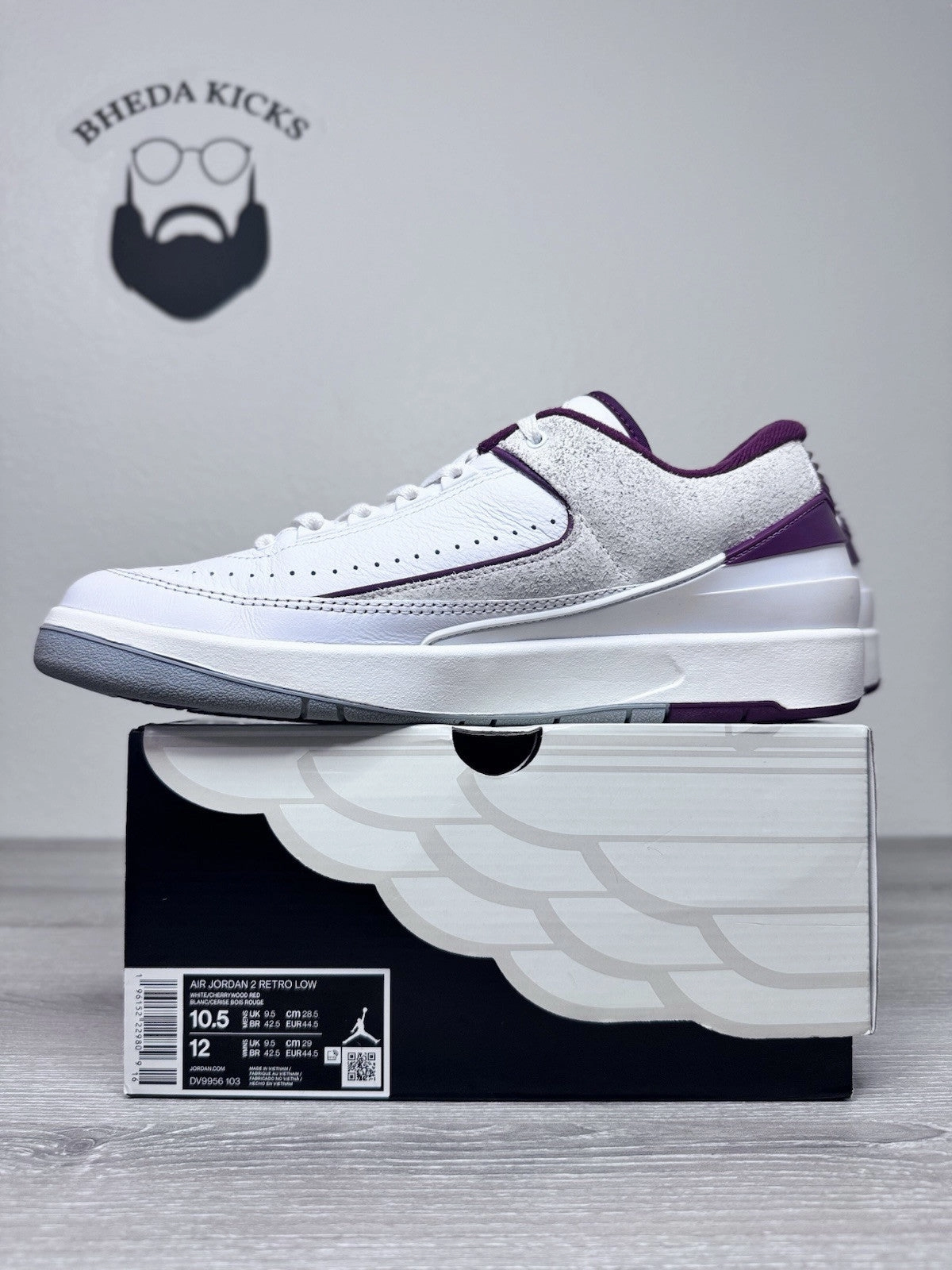 Size 10.5 - Nike Air Jordan 2 Retro Low Cherrywood DV9956103 Preowned Stability Shoes Asics