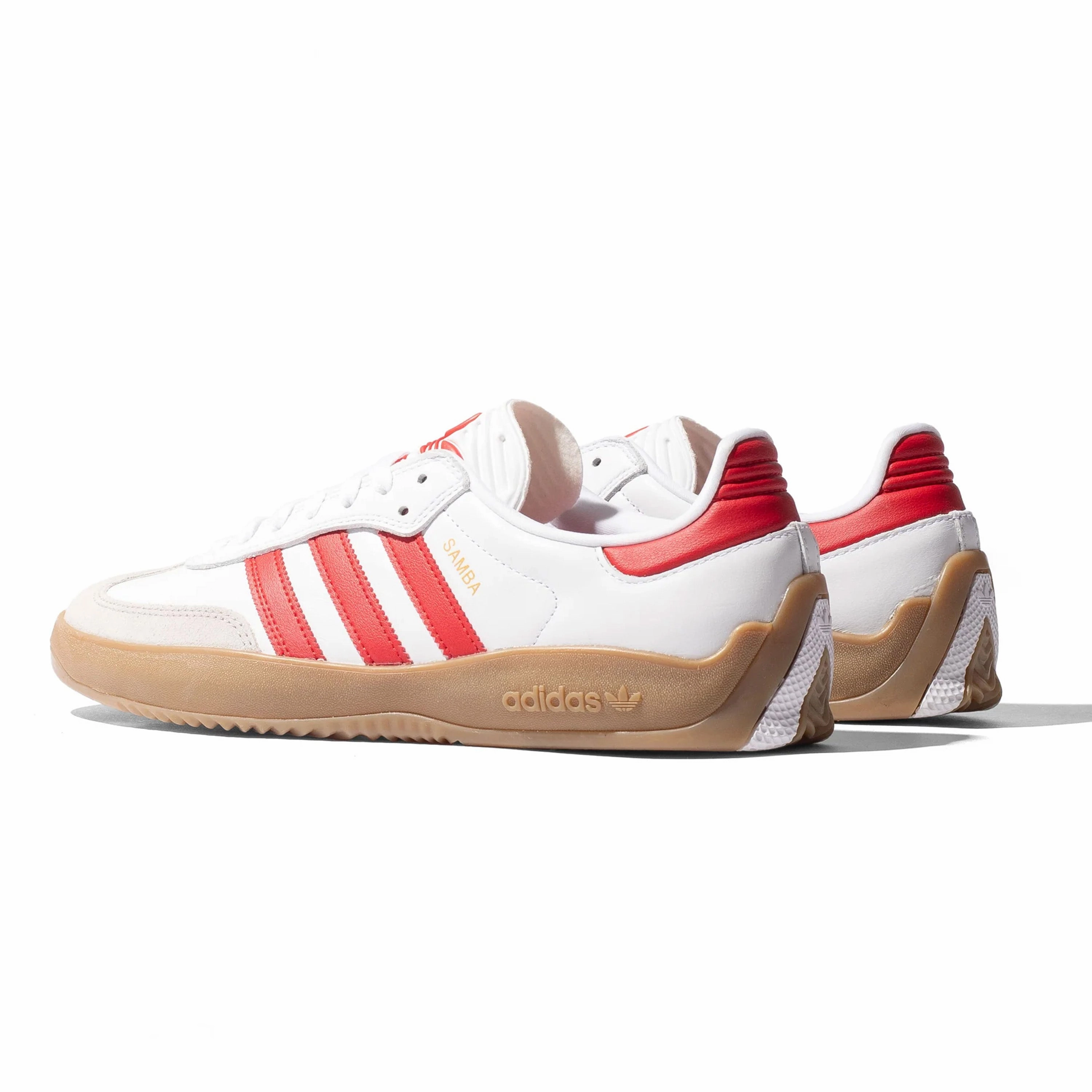 ADIDAS PUIG SAMBA ADV FLAT WHITE / BETTER SCARLET / GUM Adidas Tan Shoes