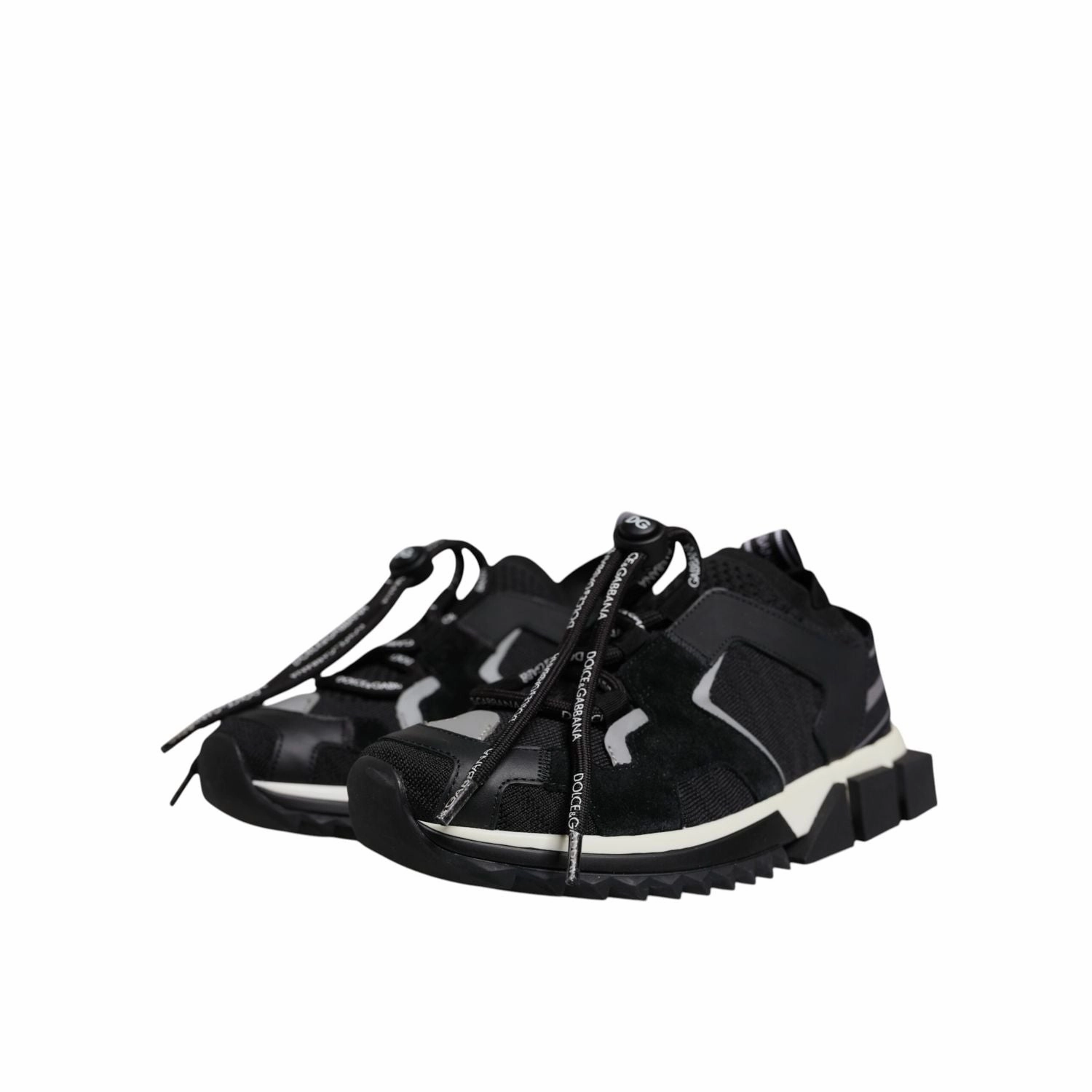 Dolce & Gabbana Black Mesh Sorrento Trekking Sneakers Shoes Slip On Sneakers Vans