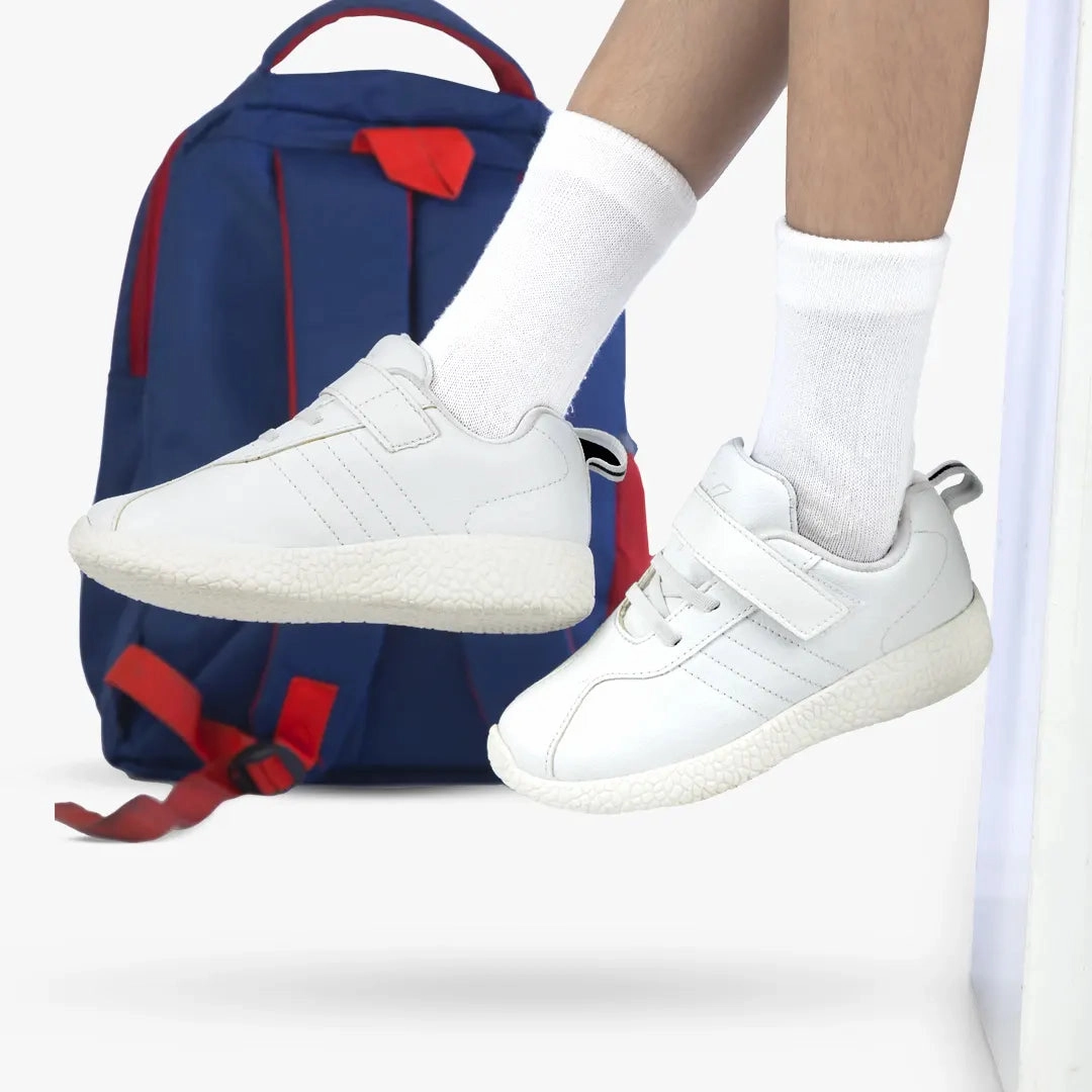 Skudo - Faux Leather White School Shoes Air Max Ap Sneakers -