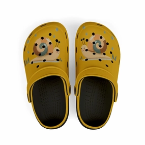 Snail-Themed Kid's EVA Foam Clogs, Cute Yellow Clogs for Kids, Lightweight Summer Footwear, Fun Garden Accessories, Perfect for Playtime Climbing Shoe