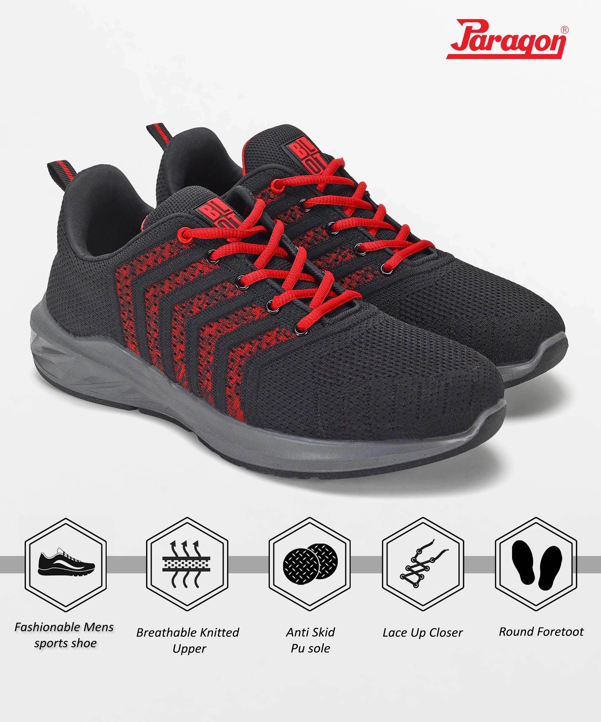 Paragon Blot PUK1227G Men Casual Shoes | Stylish Walking Outdoor Shoes | Daily & Occasion Wear | Smart & Trendy | Comfortable Cushioned Soles Casual Rubber Shoes