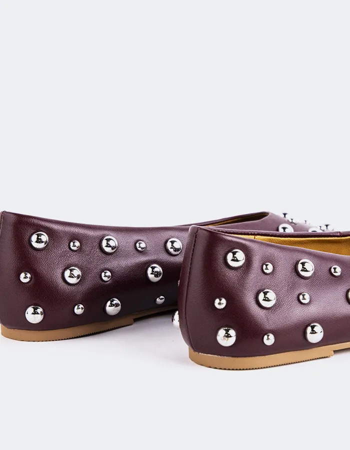 Struga Burgundy Leather Flat Formal Shoes