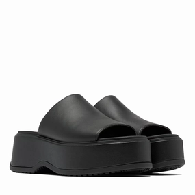 Sorel Women's Dayspring Slide Platform Sandal | Black / Black Wide Waterproof Running Shoes