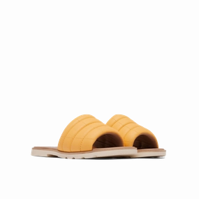 Beeswax Waterproofing Shoes Sorel Women's Ella III Slide Flat Sandal - Yellow Ray / Honey White