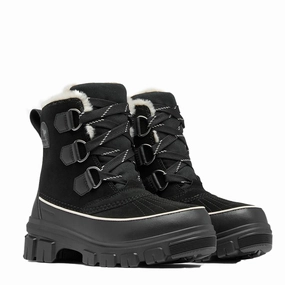 Sorel Women's TIVOLI V Waterproof Boot | Black / Fawn Waterproof Wedge Shoes