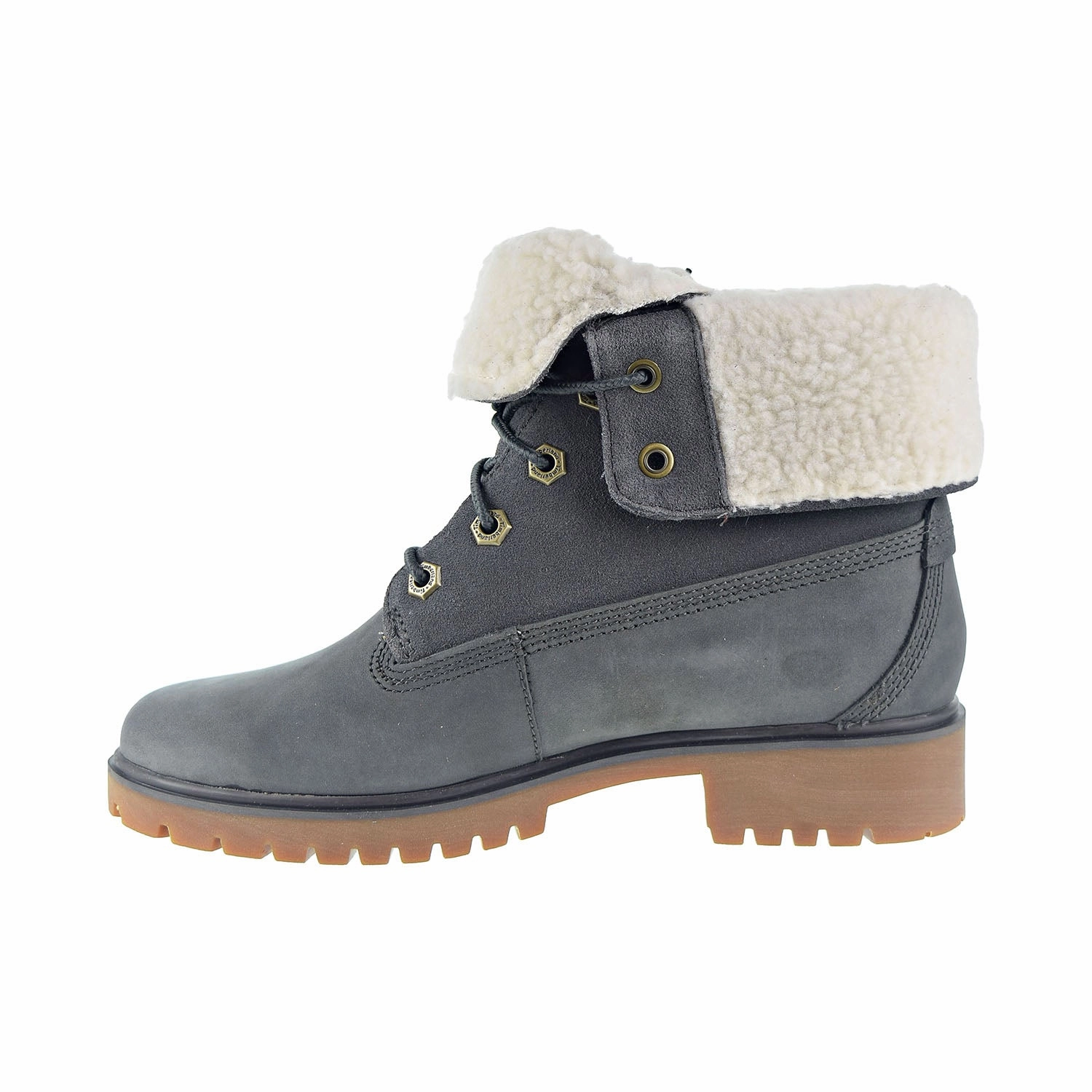 Best Waterproof Safety Shoes Timberland Jayne WP Fleece Fold Down Women's Boot Dark Grey Nubuck