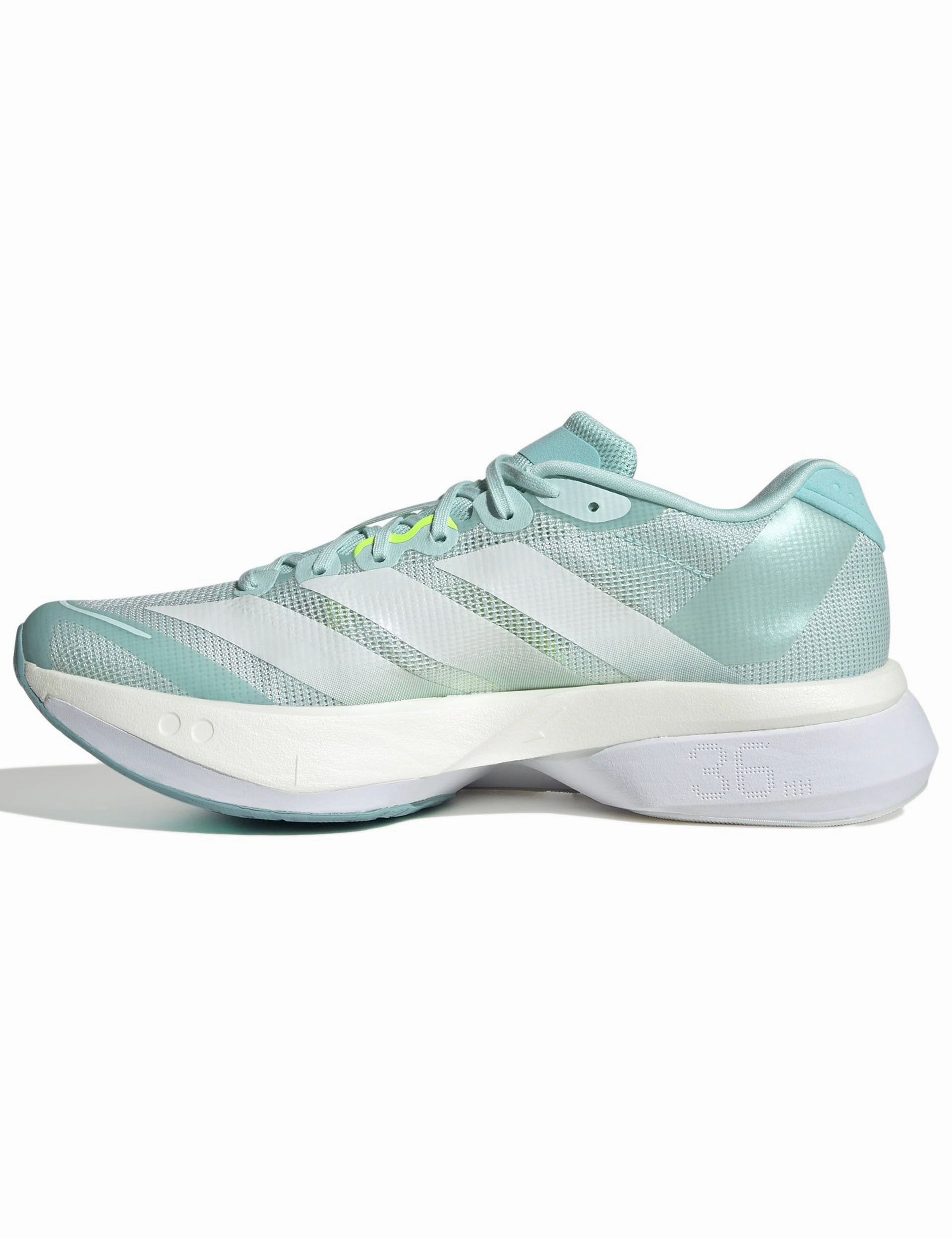 Adizero Boston 13 Shoes - Semi Flash Aqua/Zero Metallic/Lucid Lemon Adidas Hightop Shoes