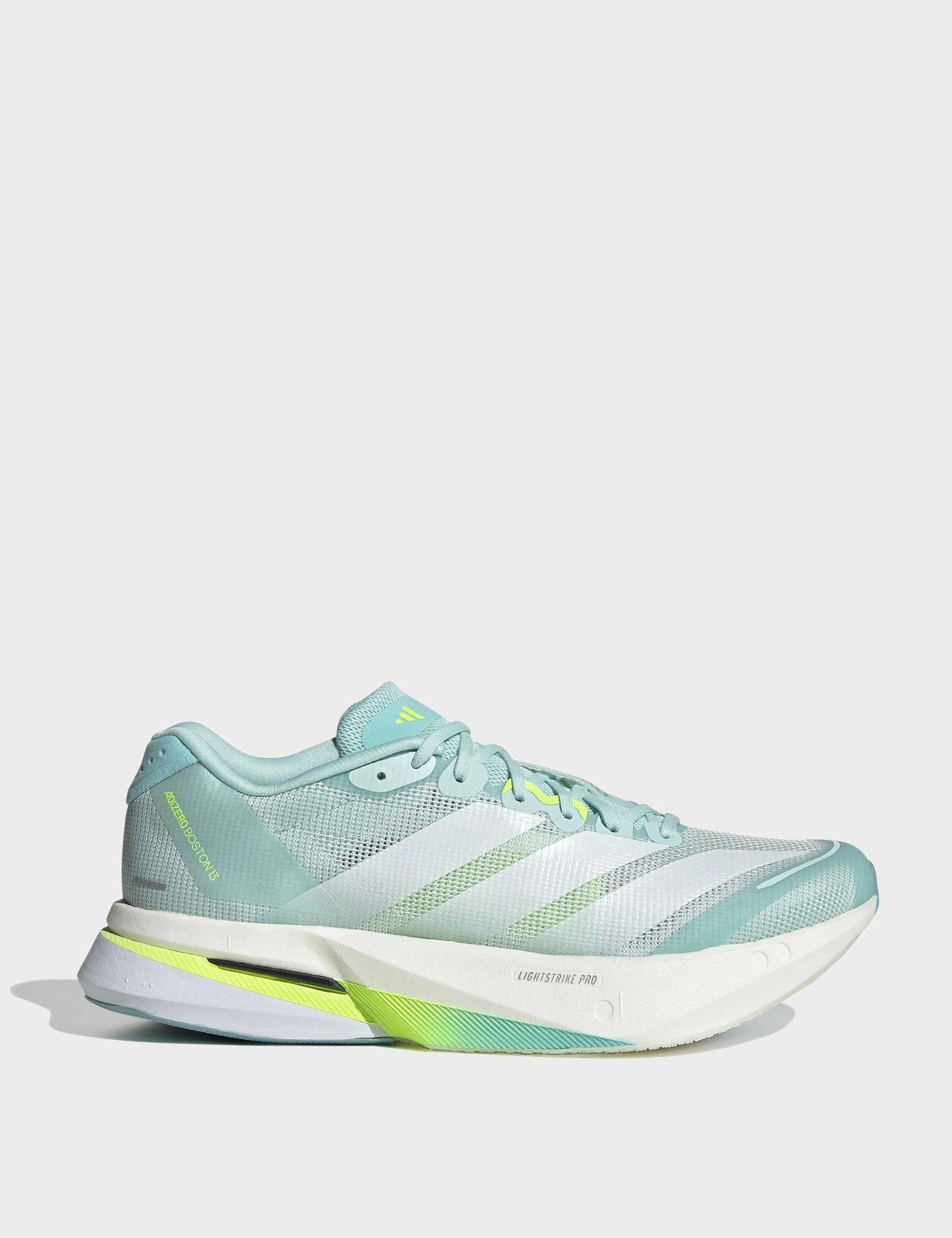 Adidas Sleek Shoes Adizero Boston 13 Shoes - Semi Flash Aqua/Zero Metallic/Lucid Lemon