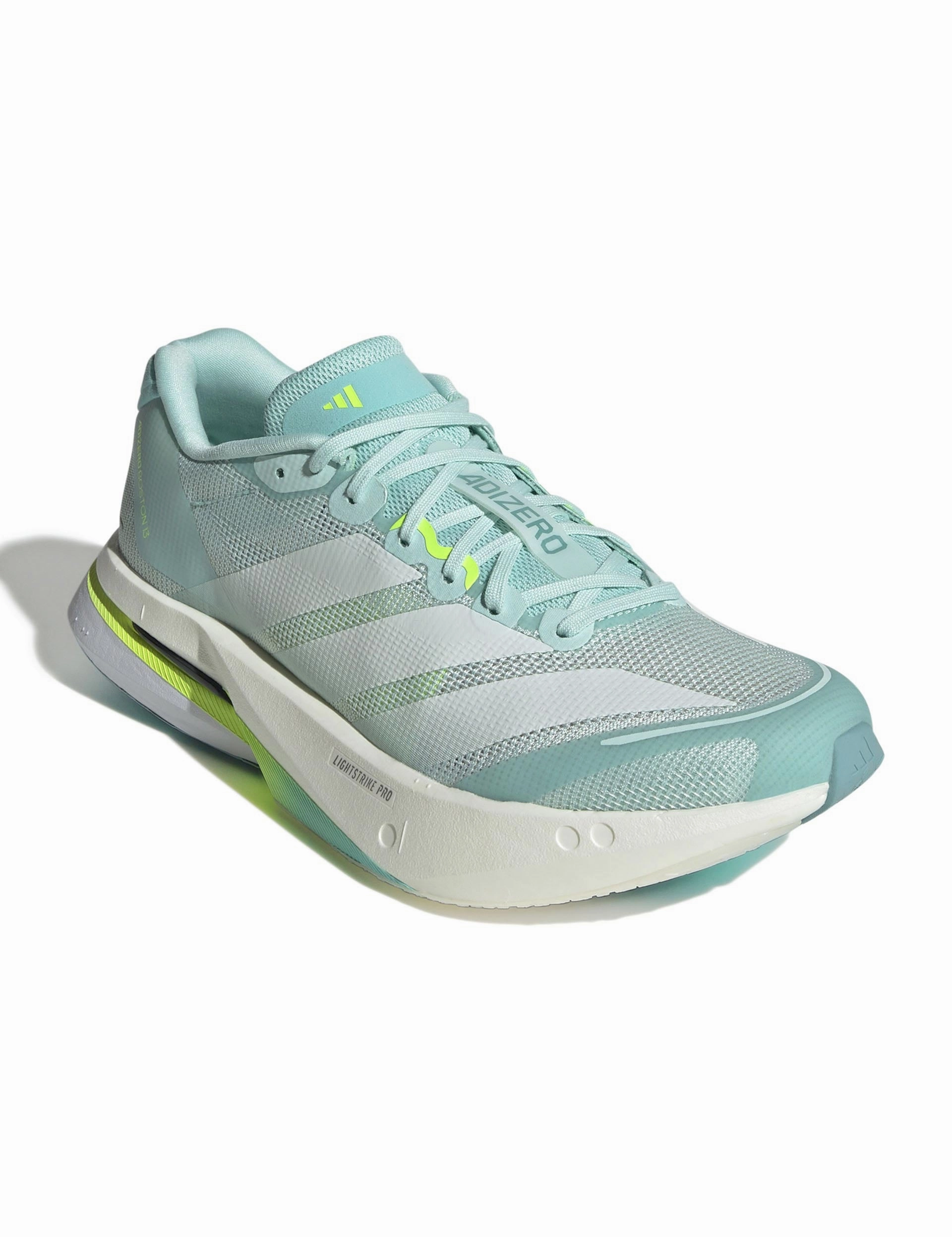 Adidas Shoes 2024 Adizero Boston 13 Shoes - Semi Flash Aqua/Zero Metallic/Lucid Lemon