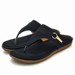 Flat Slide Thong Sandals Logo Flat Shoes