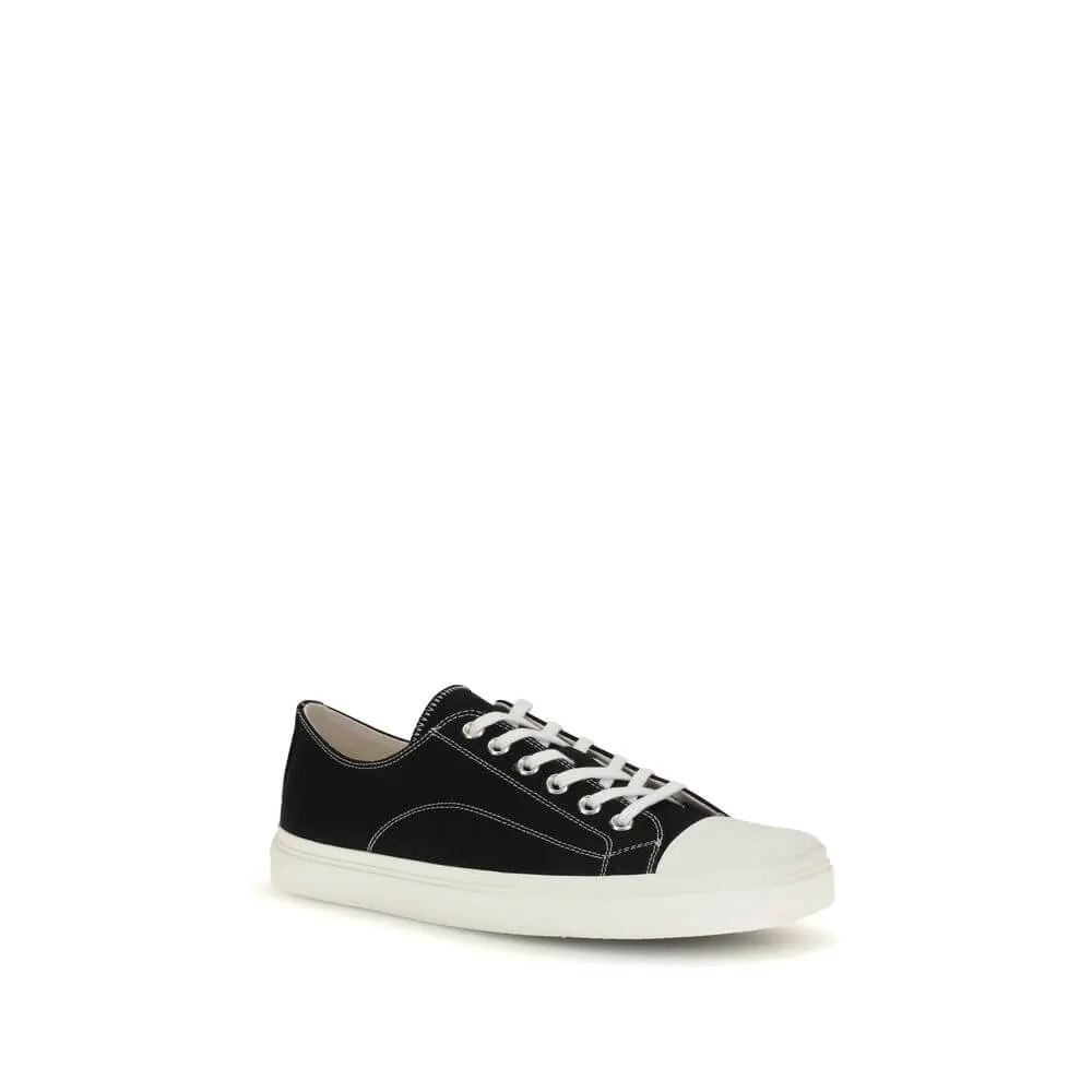 Moschino Black Cotton Low Top Sneakers Lacing Shoes