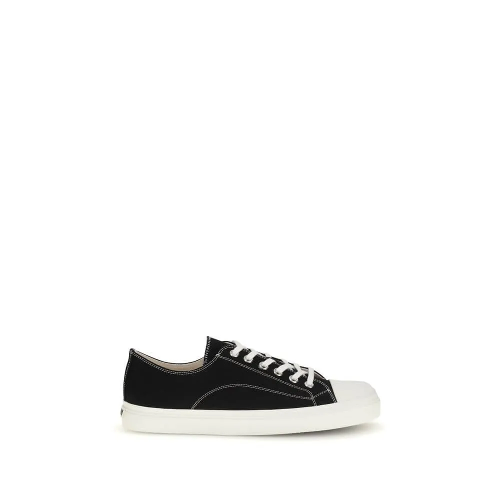 Moschino Black Cotton Low Top Sneakers Flat Shoes With Sole