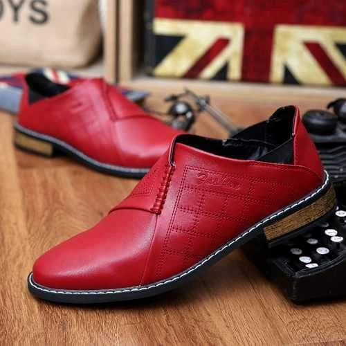 Casual Shoe With Arch Support Men Casual Leather Pointed Toe Flats Shoes Casual Business