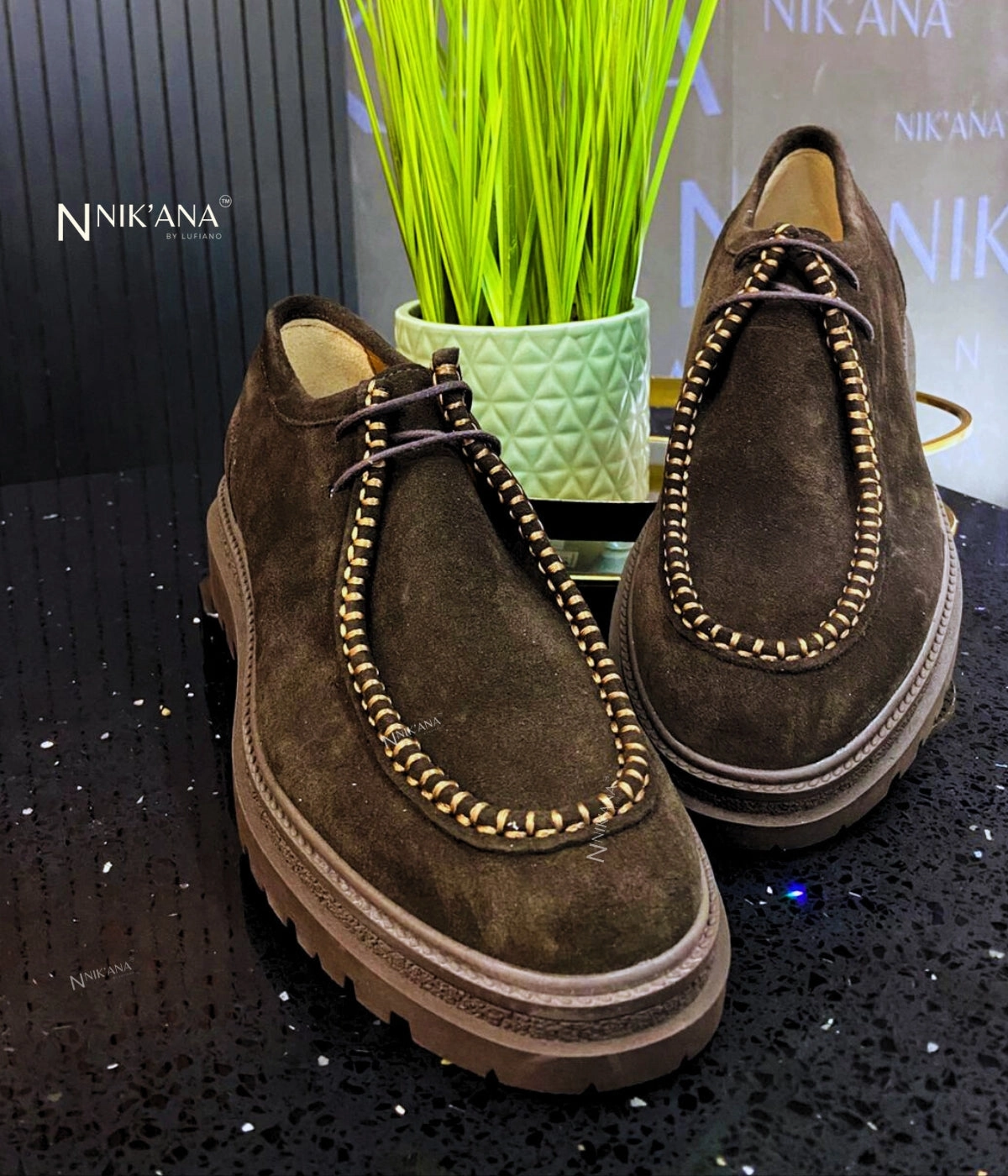 Flat Strappy Shoes iLVi016-Lace up: Brown