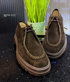 Sophisticated Flat Shoes iLVi016-Lace up: Brown