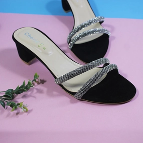 Black Fancy Slipper Lester Ortholite Casual Shoes