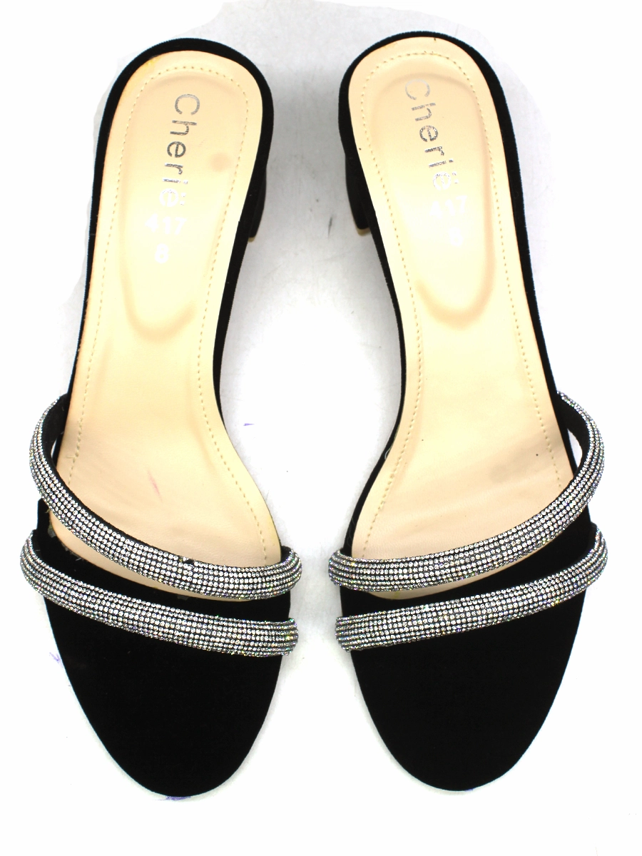 Wide Toe Box Casual Shoes Black Fancy Slipper