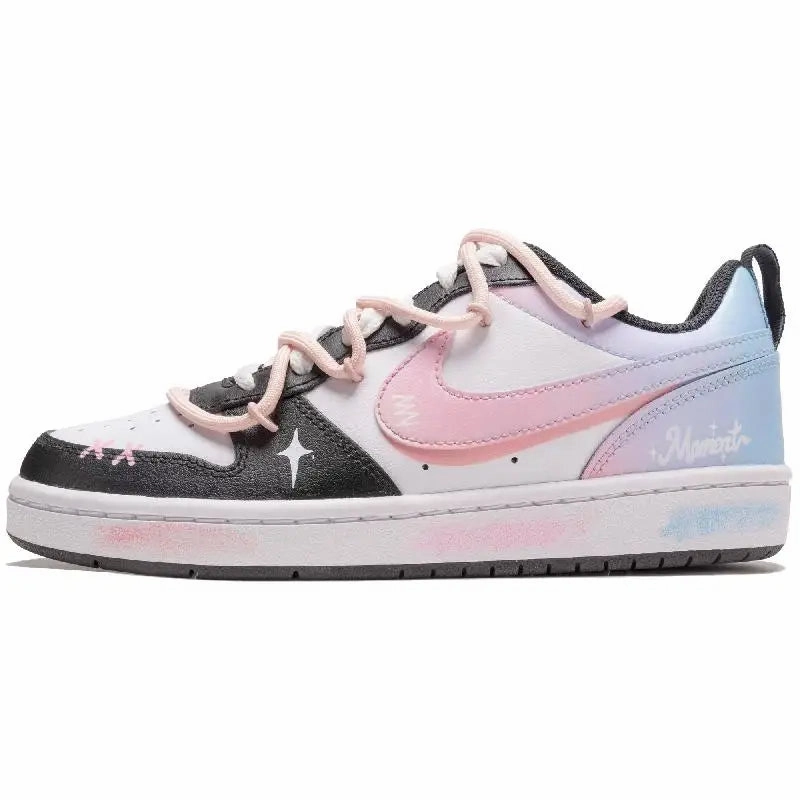 CustomizeNike Court Borough Skateboarding Shoes Women's Low-top Blue Sneakers shoes BQ5448-115 Asics Trail Running Shoes Sale