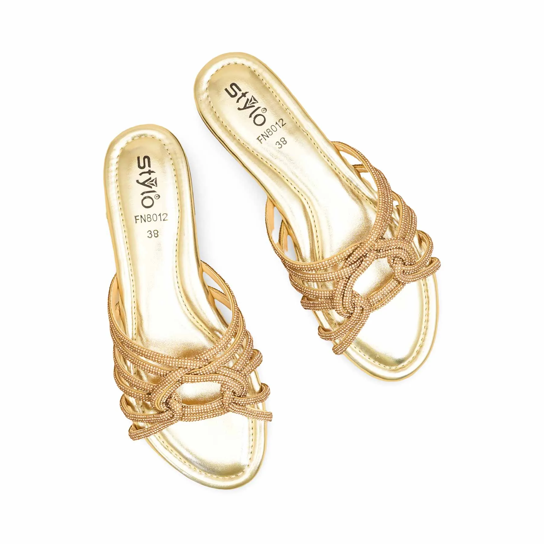 Golden Fancy Slipper For Women FN8012 Flat Grey Shoes