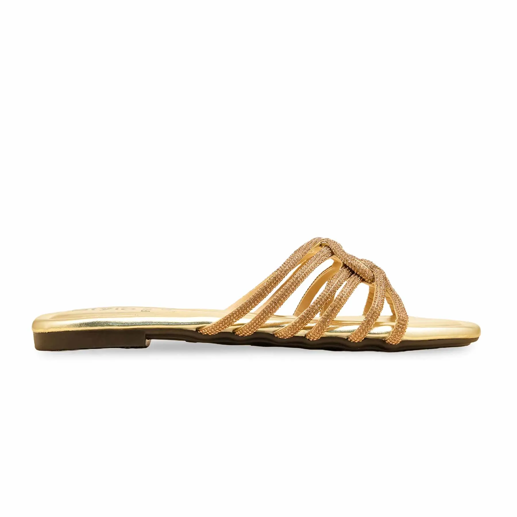 Golden Fancy Slipper For Women FN8012 Homecoming Shoes Flats