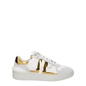 Lanvin White Fabric Low Top Sneakers Qvc Shoes Flats