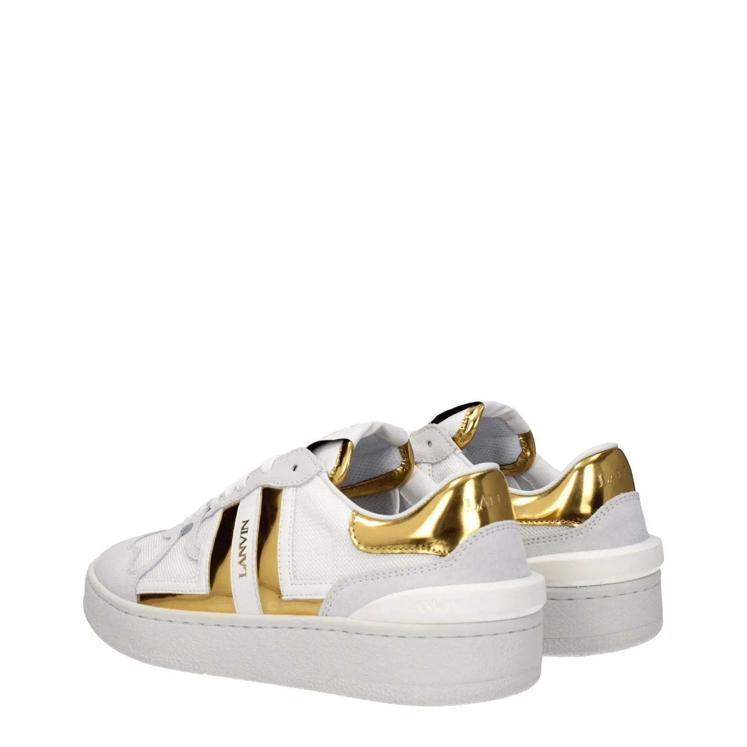Lanvin White Fabric Low Top Sneakers Designer Shoes For Flat Feet