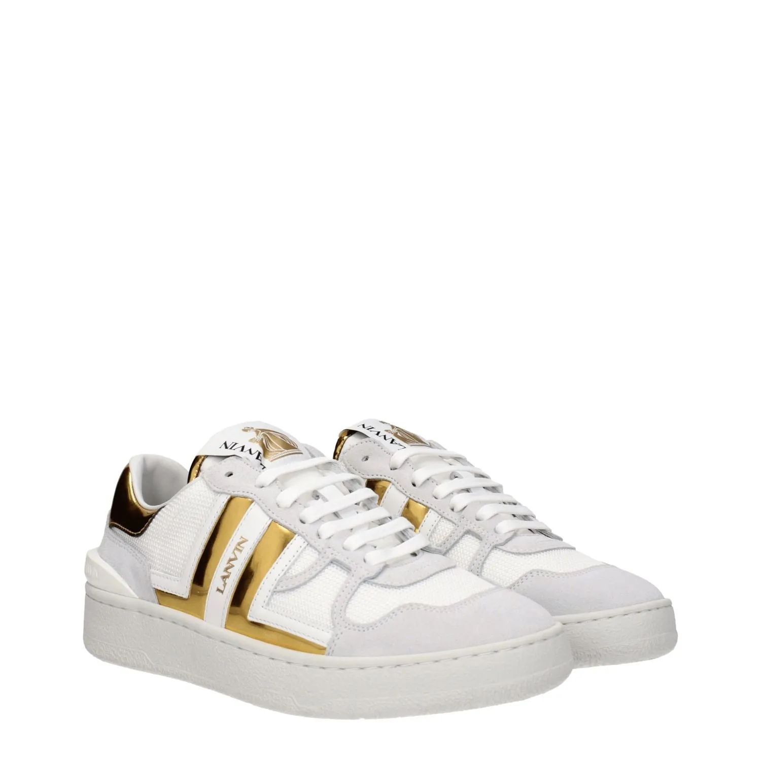 Lanvin White Fabric Low Top Sneakers Smart Flat Shoes