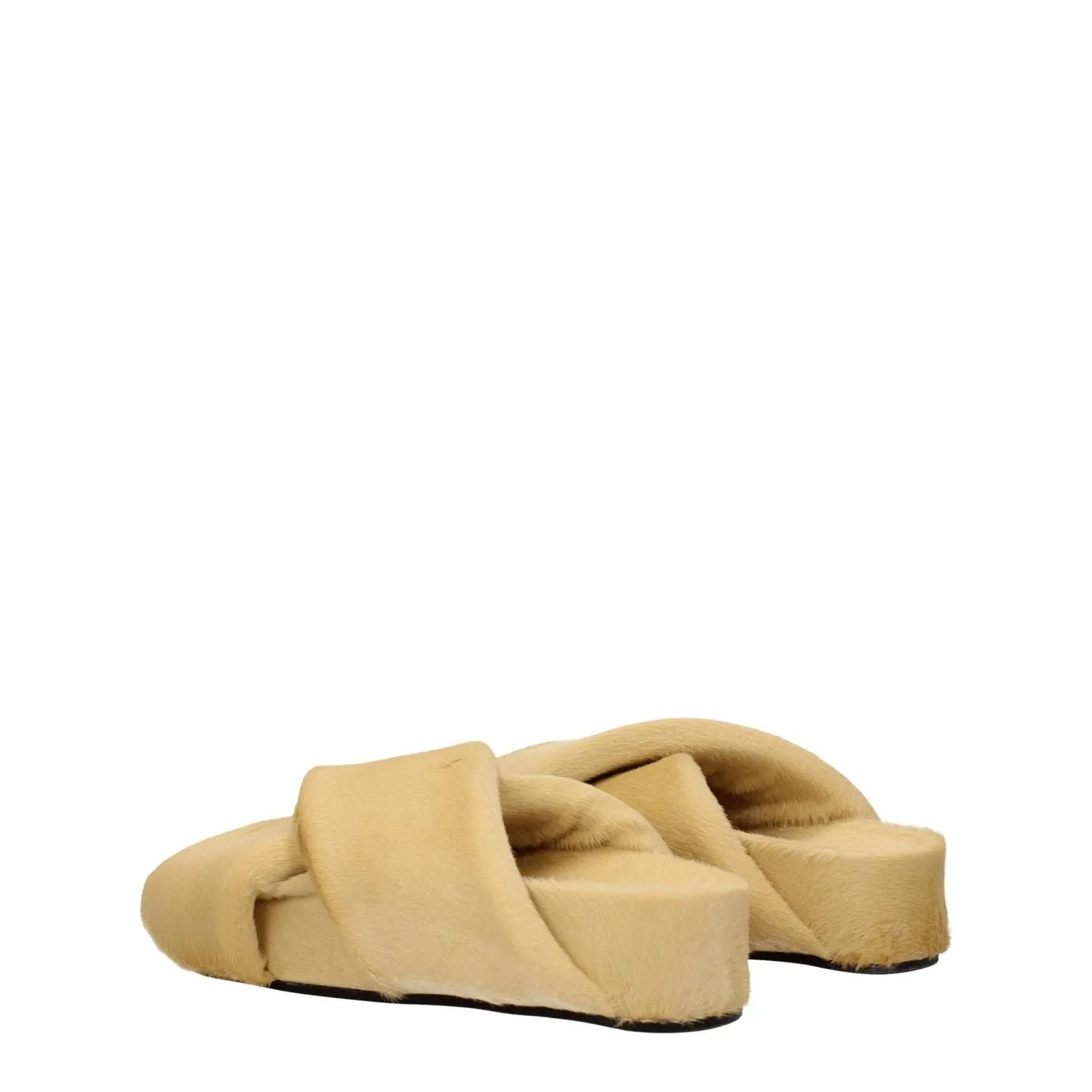 Flat Shoes At Macy's Jil Sander Beige Horsehair Slippers