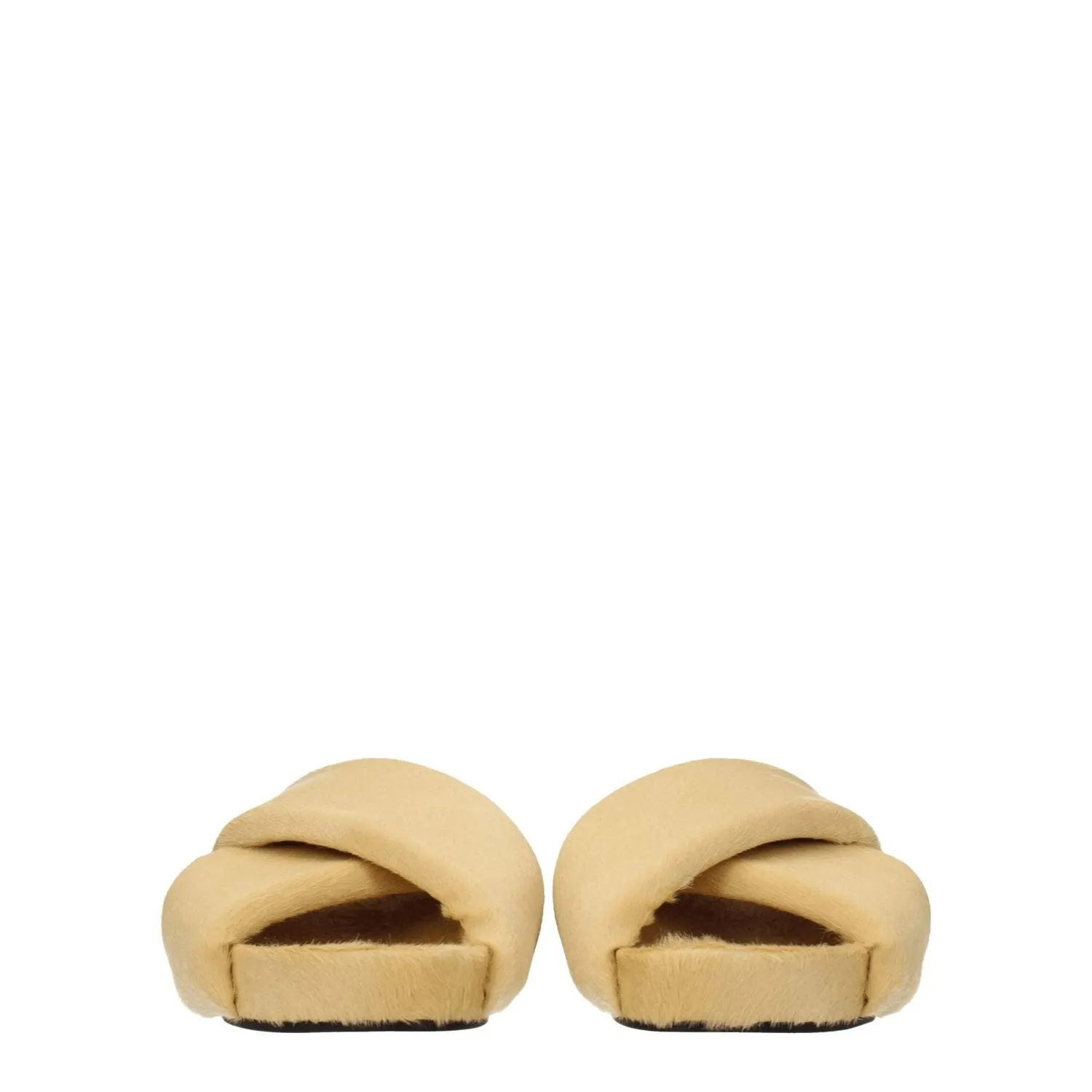 Jil Sander Beige Horsehair Slippers Comfort Shoes Flats