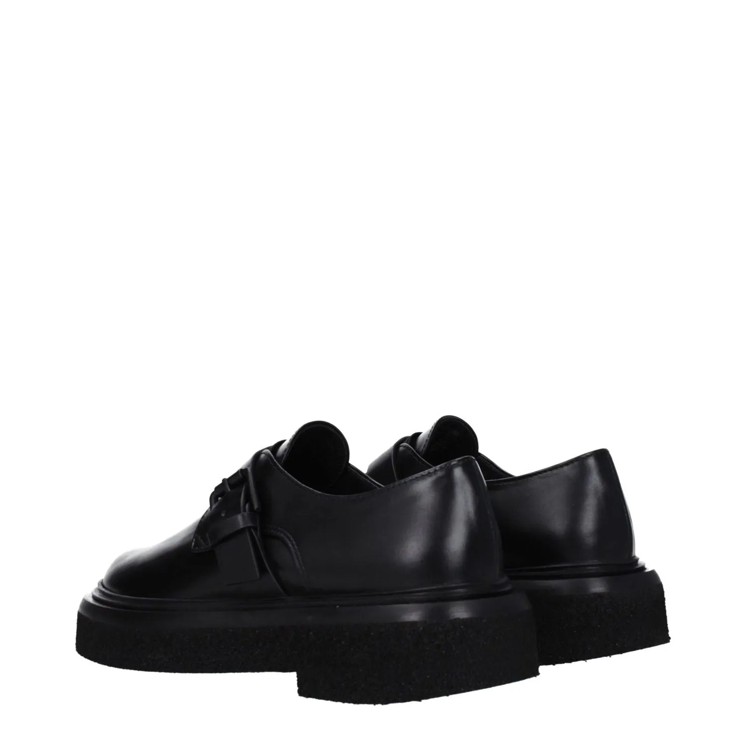 Paris Flats Shoes Max Mara Black Leather Oxfords And Derbies