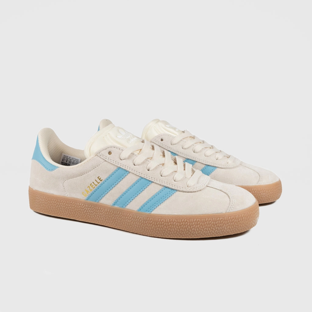 Shop Skate Adidas Skateboarding - Gazelle ADV Shoes - Wonder White / Preloved Blue / Gum 4