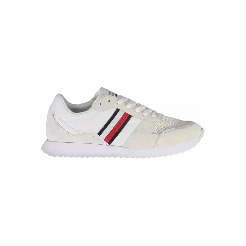 Tommy Hilfiger Eco-Conscious White Sneakers With Logo Accent Shoes For Casual And Formal